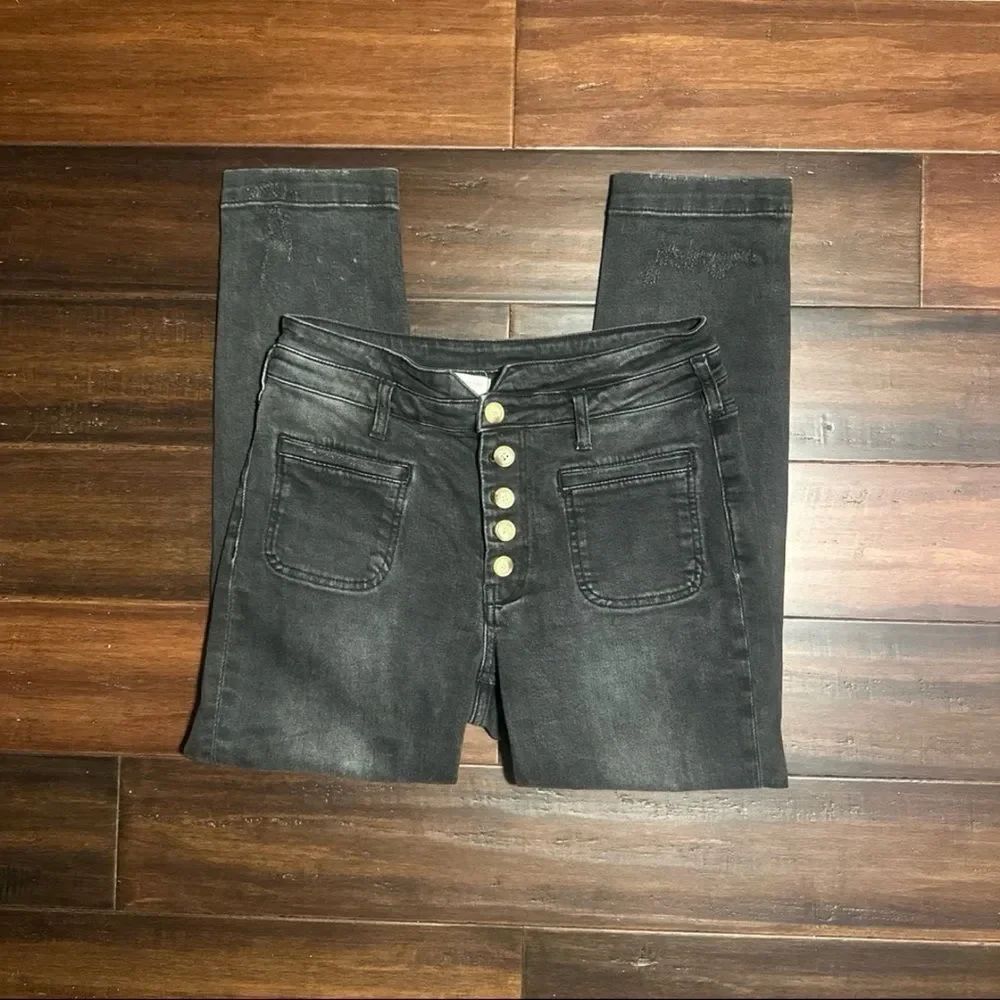 Pilcro and the Letterpress Charcoal High Rise Jeans